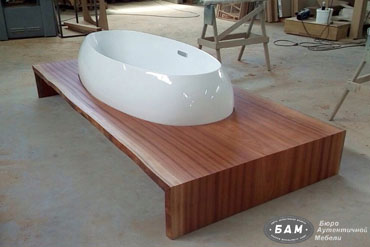 Подстолье для ванной, изготовленное из слэба